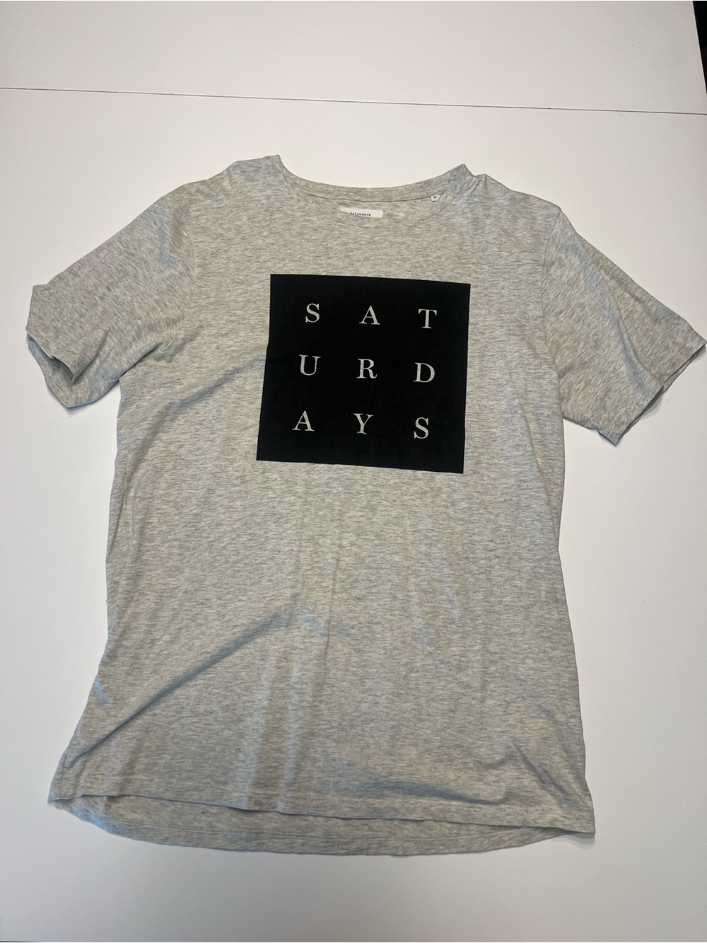 Saturdays New York City Gray Tee with Black Square Logo